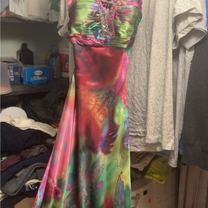 Multicolor Sleeveless Maxi Dress